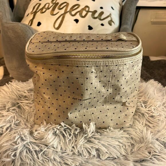 Kate spade out to lunch polka dot lunch tote/cooler/insulated bag - Picture 1 of 6